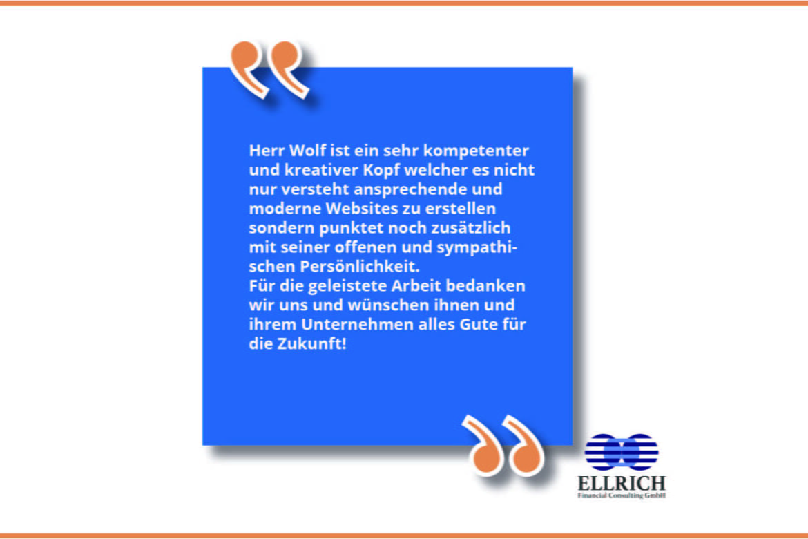 Überzheugen Sie sich von den Kundenrezensionen von Wolf Webentwicklung und Webdesign