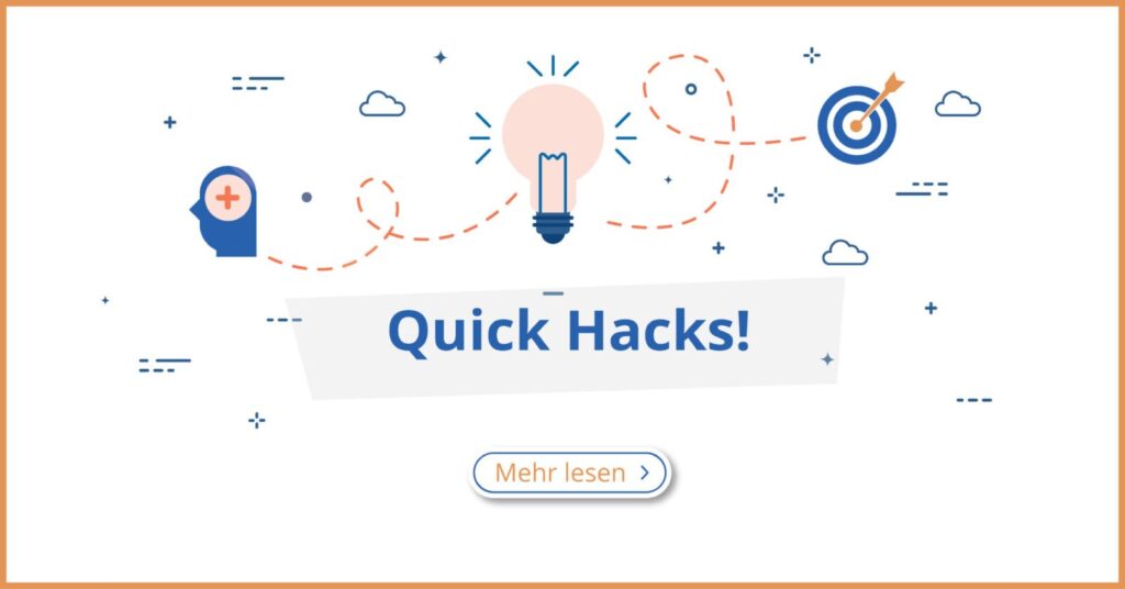 Grafik mit Glühbirne, Pfeilen und Symbolen, die Tipps zur Conversion-Rate-Optimierung, Wolf Webentwicklung und Kontaktformular-Platzierung darstellen.