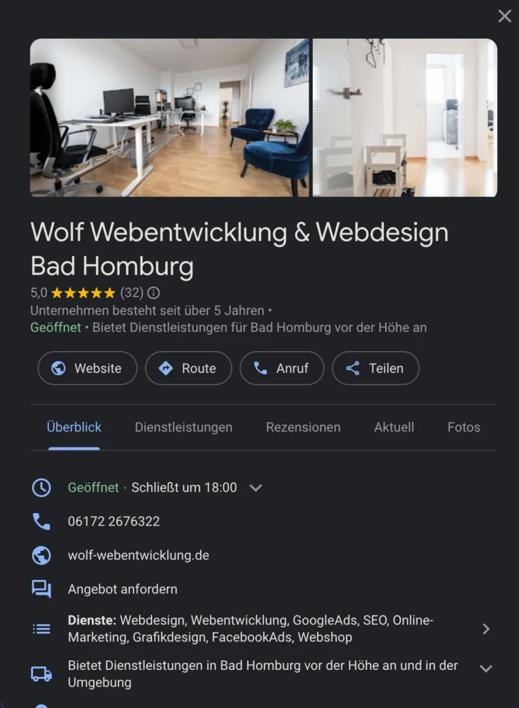 Google My Business Bing Unternehmensprofil