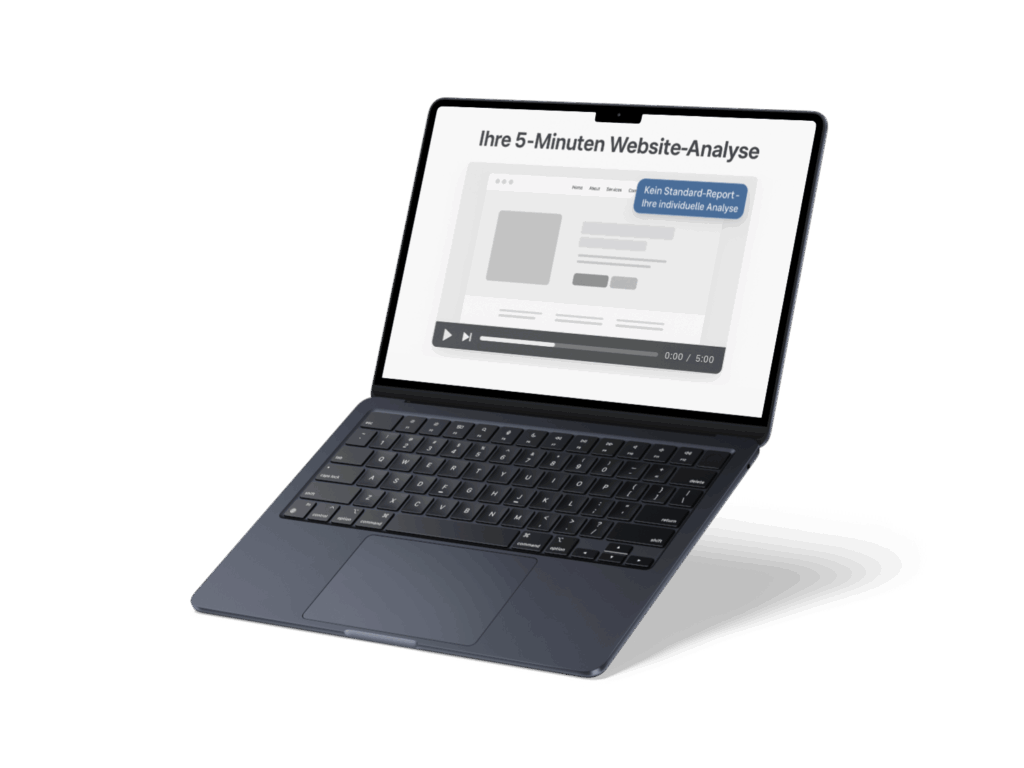 Laptop mit Website-Analyse, um SEO-Performance zu steigern und qualifizierte Besucher zu gewinnen.