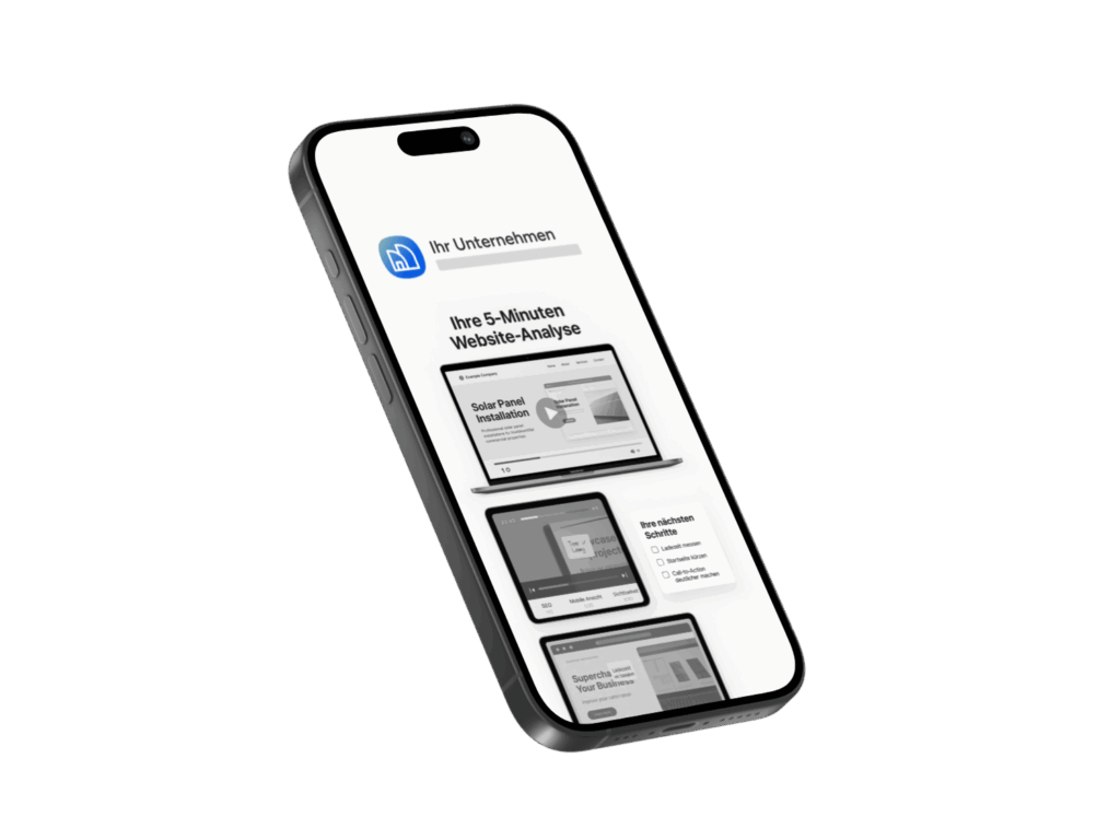 Bild eines Smartphones mit einer Website-Analyse, um SEO-Performance zu steigern und qualifizierte Besucher zu gewinnen.