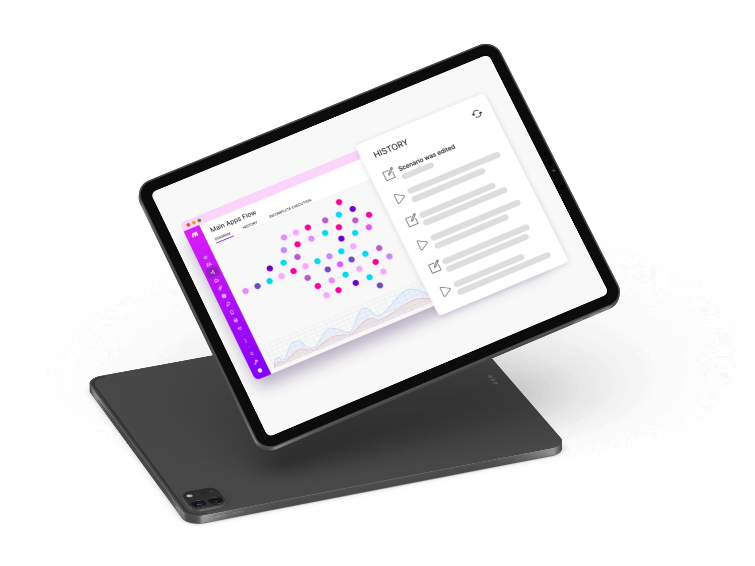 Bild eines Tablets mit grafischer Benutzeroberfläche für Automatisierung und KI-Strategie in Bad Homburg.